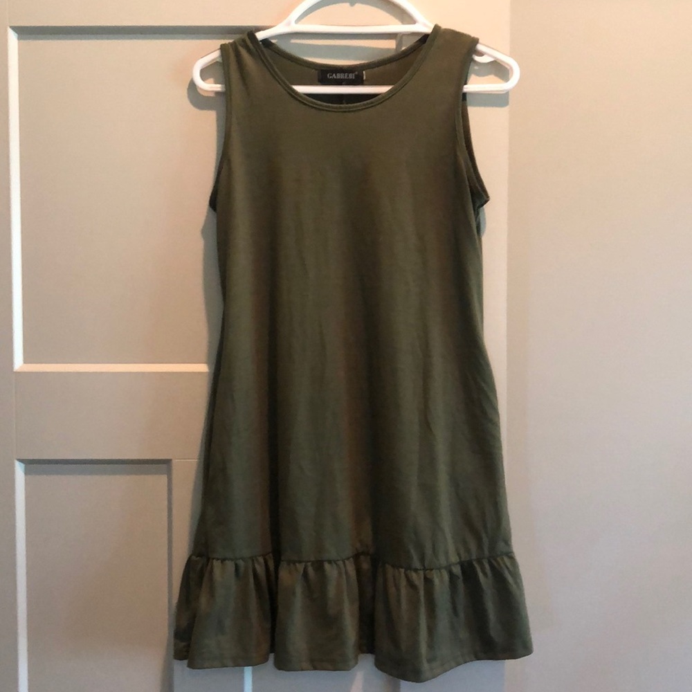 Tank dress with ruffle bottom